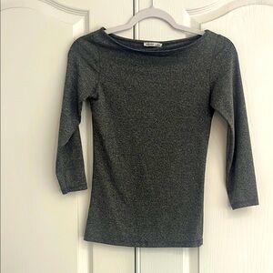 Zara Boatneck Charcoal Top Size Small